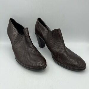 ECCO Pumps Platform Shooties Womens 11 Brown Shape 55 Plateau‎ Stack Chunky Heel